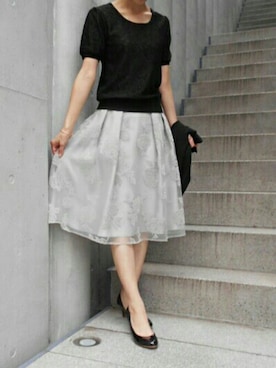 「Debut de Fiore（デビュー・ド・フィオレ）のアイテム」を使った、DebutdeFioreプレスさん（レディース・158cm）の秋コーディネート