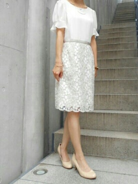 「Debut de Fiore（デビュー・ド・フィオレ）のアイテム」を使った、DebutdeFioreプレスさん（レディース・158cm）の秋コーディネート