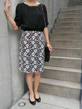 「Debut de Fiore（デビュー・ド・フィオレ）のアイテム」を使った、DebutdeFioreプレスさん（レディース・158cm）の秋コーディネート