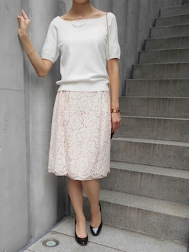 「Debut de Fiore（デビュー・ド・フィオレ）のアイテム」を使った、DebutdeFioreプレスさん（レディース・158cm）の秋コーディネート