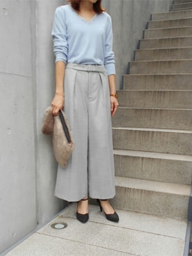 「Debut de Fiore（デビュー・ド・フィオレ）のアイテム」を使った、DebutdeFioreプレスさん（レディース・158cm）の秋コーディネート