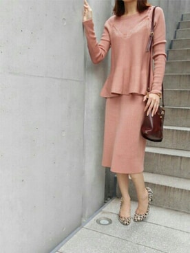 「テラコッタ」｜DebutdeFioreプレスさん（レディース・158cm）の秋コーディネート