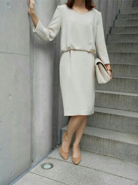 「Debut de Fiore（デビュー・ド・フィオレ）のアイテム」を使った、DebutdeFioreプレスさん（レディース・158cm）の秋コーディネート