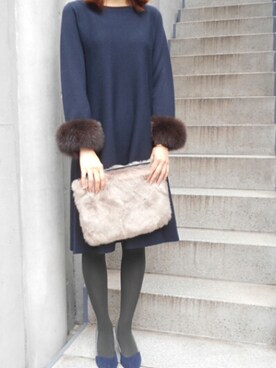 「Debut de Fiore（デビュー・ド・フィオレ）のアイテム」を使った、DebutdeFioreプレスさん（レディース・158cm）の秋コーディネート