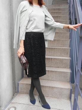 「Debut de Fiore（デビュー・ド・フィオレ）のアイテム」を使った、DebutdeFioreプレスさん（レディース・158cm）の秋コーディネート