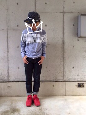 「DENIM BY VANQUISH & FRAGMENT（デニムバイヴァンキッシュフラグメント）のアイテム（トップス）」を使った、TERAmoco⋆｡˚✩さん（メンズ・168cm）の春コーディネート
