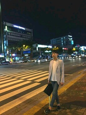 「Midnightのアイテム」を使った、Hyeong gwan Jeongさん（メンズ・170cm）の夏コーディネート