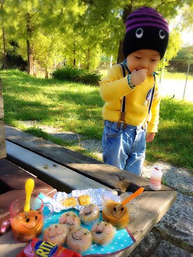 「FLYING TIGERS（フライングタイガー）のアイテム（帽子）」を使った、M e g さん（キッズ・90cm）の秋コーディネート