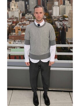 「NEWYORKCITY」｜Chris Fさん（メンズ・180cm）の秋コーディネート