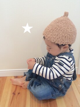 「ボーダーTシャツ」｜skuuuさん（キッズ・80cm）の春コーディネート