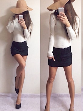 「DURAS（デュラス）のアイテム（帽子）」を使った、♡やよい♡さん（レディース・163cm）の秋コーディネート