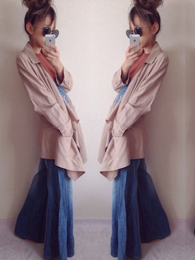 「MOUSSY（マウジー）のアイテム（サロペット/オーバーオール）」を使った、♡やよい♡さん（レディース・163cm）の秋コーディネート