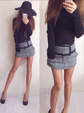 「DURAS（デュラス）のアイテム（帽子）」を使った、♡やよい♡さん（レディース・163cm）の冬コーディネート