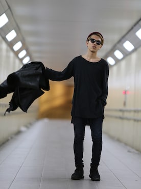 「HUF（ハフ）のアイテム（ニットキャップ/ビーニー）」を使った、kazmapさん（メンズ・172cm）の冬コーディネート