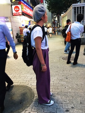 「リブニットパンツ」｜mAnAさん（レディース・162cm）の秋コーディネート