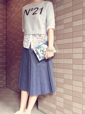 「JW Anderson（ジェイダブリューアンダーソン）のアイテム（スカート）」を使った、おにこ🍙さん（レディース・158cm）の夏コーディネート