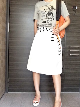 「Charlotte Olympia（シャーロットオリンピア）のアイテム（モカシン/デッキシューズ）」を使った、おにこ🍙さん（レディース・158cm）の夏コーディネート