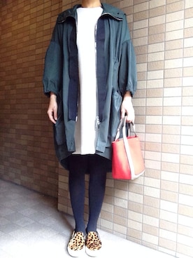 「ANYA HINDMARCH（アニヤハインドマーチ）のアイテム（ジャケット/アウター）」を使った、おにこ🍙さん（レディース・158cm）の冬コーディネート
