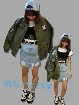 「エムエーワン」｜「アイテム（ブルゾン）」を使った、sp-i**sppsさん（レディース・160cm）の春コーディネート
