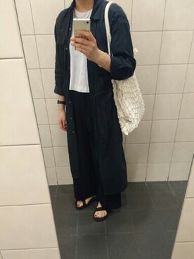 「casselini」｜「アイテム（シャツワンピース）」を使った、asmさん（レディース・158cm）の春コーディネート
