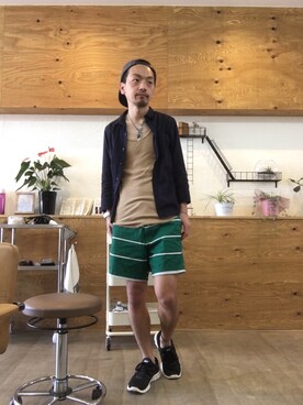 「TCSS（ティーシーエスエス）のアイテム（キャップ）」を使った、Keishi Yamashitaさん（メンズ・170cm）の春コーディネート