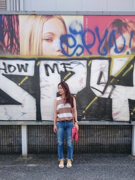 「大阪旅行」｜「アイテム（その他）」を使った、ゆーみんさん（レディース・158cm）の夏コーディネート