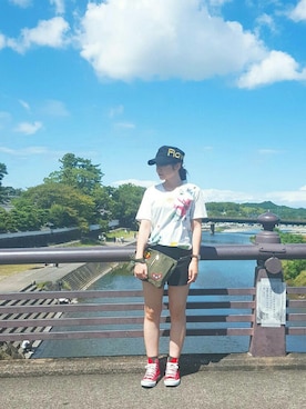 「おかげ横丁」｜「アイテム（その他）」を使った、ゆーみんさん（レディース・158cm）の夏コーディネート