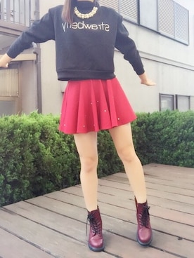「雨の日」｜「アイテム（スウェット）」を使った、yuki.mさん（レディース・165cm）の秋コーディネート