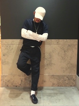 「DIESEL（ディーゼル）のアイテム（その他パンツ、ブラック系）」を使った、J.yaanooさん（メンズ・165cm）の秋コーディネート