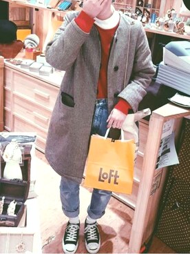 「Eddie Bauer（エディーバウアー）のアイテム（パンツ）」を使った、OKIREさん（レディース・168cm）の秋コーディネート