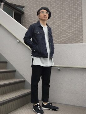 「ベレー帽推奨委員会」｜「アイテム（スラックス）」を使った、Taka＠TeamSixtiesさん（メンズ・169cm）の秋コーディネート