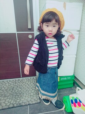 「1辛」｜愛※直※杏さん（キッズ・80cm）の秋コーディネート