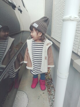 「PAPRIKA（パプリカ）のアイテム」を使った、愛※直※杏さん（キッズ・80cm）の秋コーディネート