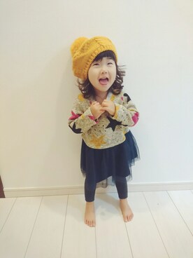 「present（プレゼント）のアイテム（ワンピース/ドレス）」を使った、愛※直※杏さん（キッズ・80cm）の秋コーディネート