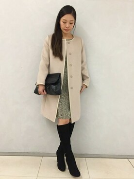 「FIGARO Paris（フィガロパリ）のアイテム（ジャケット/アウター）」を使った、ayaさん（レディース・166cm）の秋コーディネート
