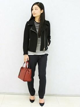 「FIGARO Paris（フィガロパリ）のアイテム（ジャケット/アウター）」を使った、ayaさん（レディース・166cm）の秋コーディネート