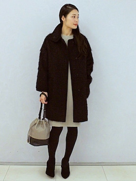 「FIGARO Paris（フィガロパリ）のアイテム（ジャケット/アウター）」を使った、ayaさん（レディース・166cm）の冬コーディネート