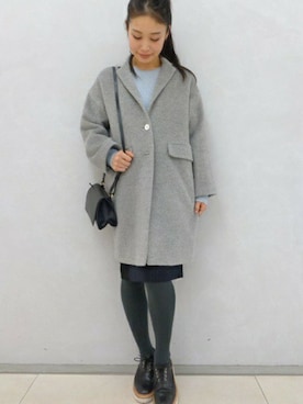 「FIGARO Paris（フィガロパリ）のアイテム（ジャケット/アウター）」を使った、ayaさん（レディース・166cm）の冬コーディネート