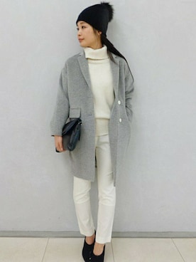 「FIGARO Paris（フィガロパリ）のアイテム（ジャケット/アウター）」を使った、ayaさん（レディース・166cm）の冬コーディネート