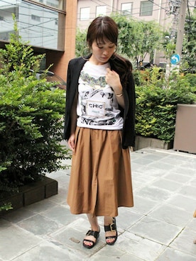 「FIGARO Paris（フィガロパリ）のアイテム（ジャケット/アウター）」を使った、ayaさん（レディース・166cm）の夏コーディネート