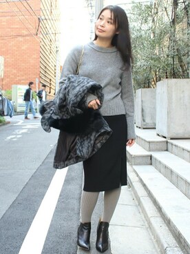「FIGARO Paris（フィガロパリ）のアイテム（ジャケット/アウター）」を使った、ayaさん（レディース・166cm）の秋コーディネート