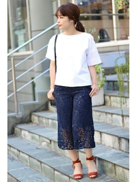 「FIGARO Paris（フィガロパリ）のアイテム（シャツ/ブラウス）」を使った、ayaさん（レディース・166cm）の春コーディネート