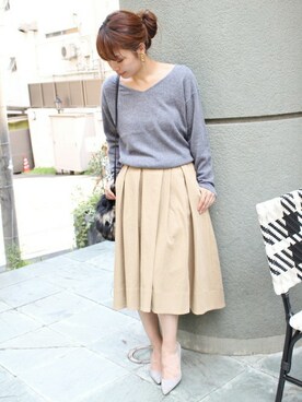 「FIGARO Paris（フィガロパリ）のアイテム」を使った、ayaさん（レディース・166cm）の秋コーディネート