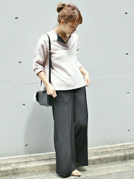 「FIGARO Paris（フィガロパリ）のアイテム（シャツ/ブラウス）」を使った、ayaさん（レディース・166cm）の秋コーディネート