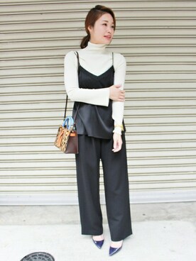 「FIGARO Paris（フィガロパリ）のアイテム」を使った、ayaさん（レディース・166cm）の秋コーディネート