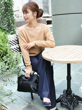 「INCOTEX（インコテックス）のアイテム」を使った、ayaさん（レディース・166cm）の秋コーディネート