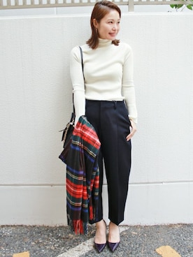 「FIGARO Paris（フィガロパリ）のアイテム」を使った、ayaさん（レディース・166cm）の秋コーディネート
