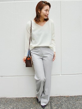 「INCOTEX（インコテックス）のアイテム」を使った、ayaさん（レディース・166cm）の秋コーディネート