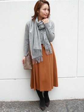 「FIGARO Paris（フィガロパリ）のアイテム」を使った、ayaさん（レディース・166cm）の冬コーディネート