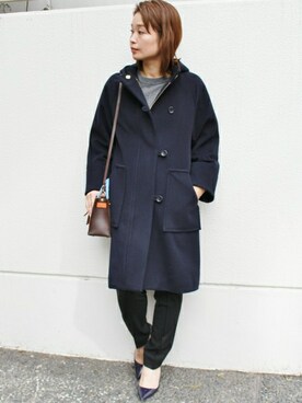 「FIGARO Paris（フィガロパリ）のアイテム（ジャケット/アウター）」を使った、ayaさん（レディース・166cm）の冬コーディネート
